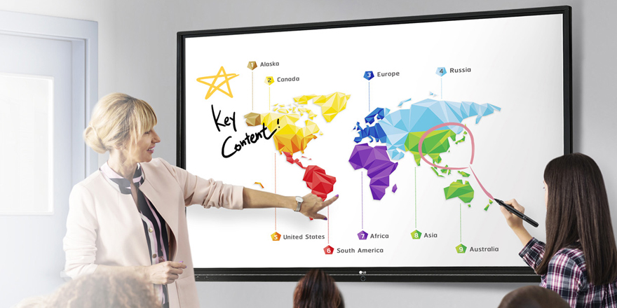 Enhance Presentations, Learning and Collaboration with Large Format, Touch Screen Displays